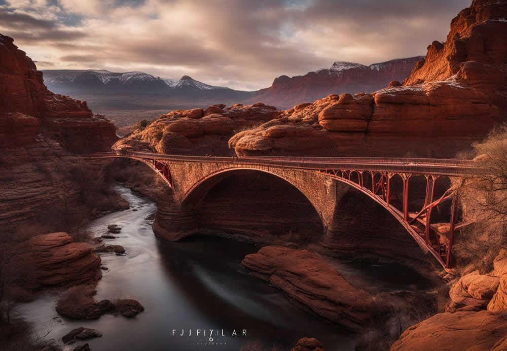 A bridge over a river